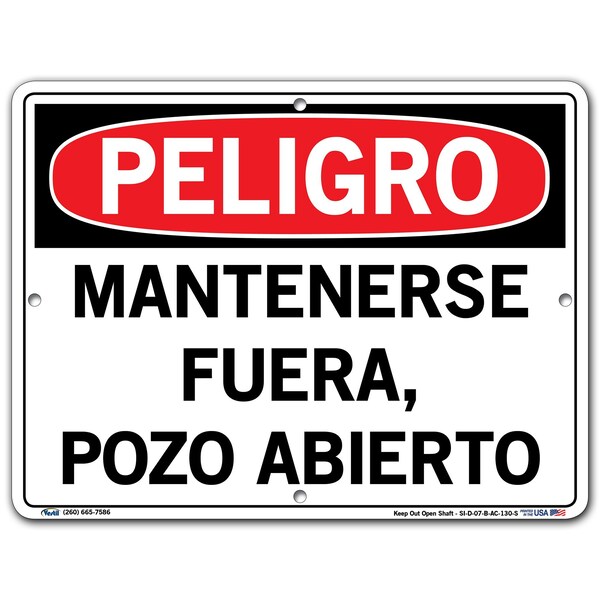 Aluminum Composite Sign, 9-1/2" Height, 12-1/2" Width, Aluminum Composite, Rectangle, Spanish